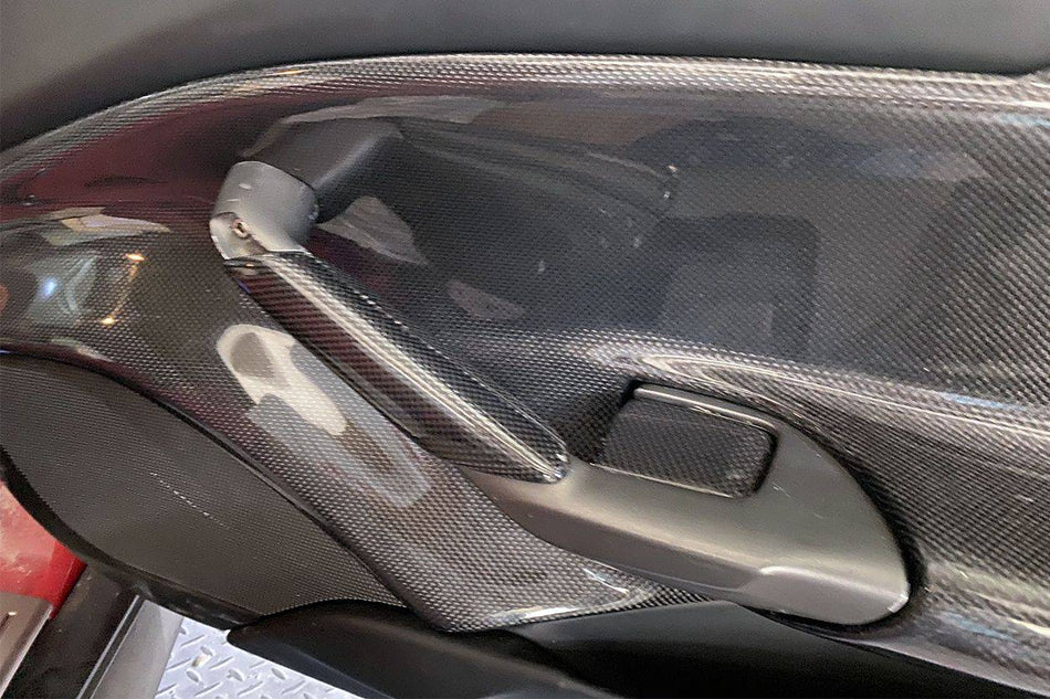 2015-2020 Ferrari 488 GTB Spyder OE Style Carbon Fiber Door Handle Interior - Carbonado