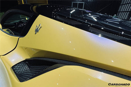 2020-2024 Maserati MC20 NVT Style Dry Carbon Fiber Quarter Panel Side Vent Scoops - Carbonado Aero