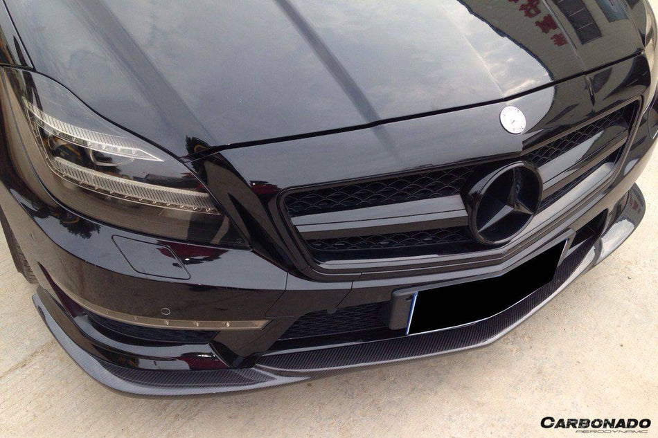2011-2013 Mercedes Benz W218 CLS63 AMG BKSS Style Carbon Fiber Front Lip - Carbonado