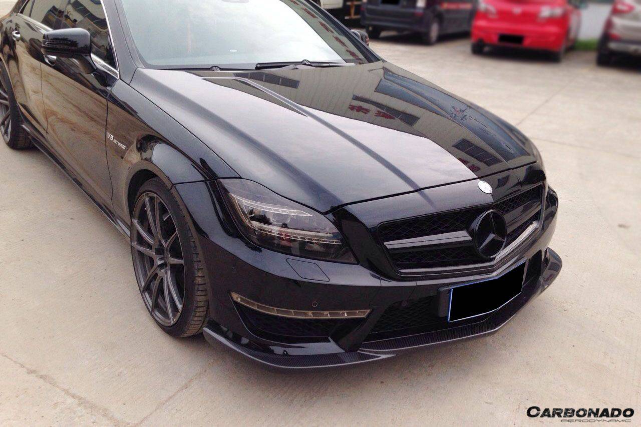 2011-2013 Mercedes Benz W218 CLS63 AMG BKSS Style Carbon Fiber Front Lip - Carbonado Aero