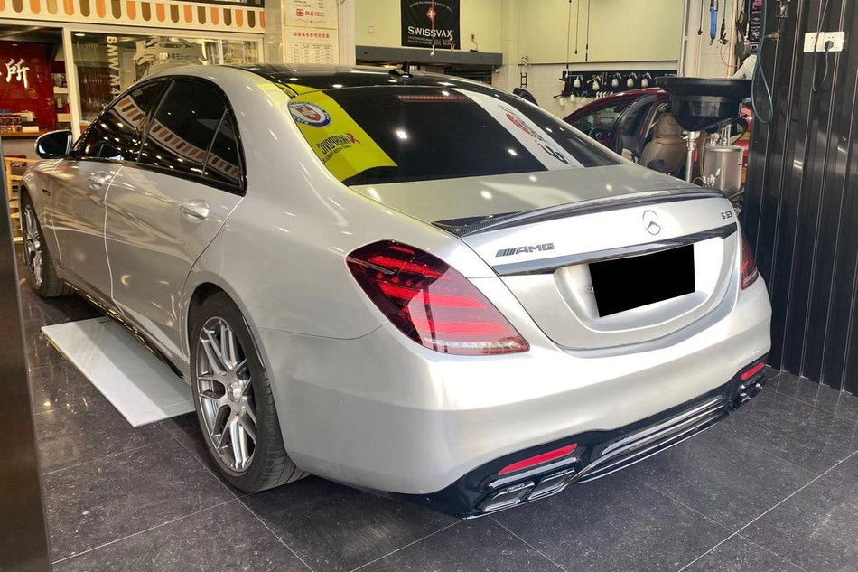 2014-2020 Mercedes Benz S63 AMG W222 Sedan MSY Style Carbon Fiber Trunk Spoiler - Carbonado