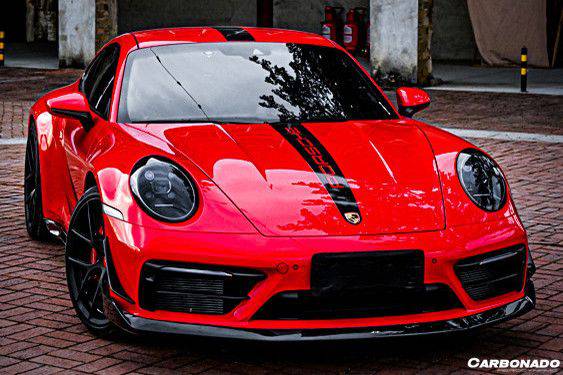 2019-2023 Porsche 911 992 Carrera/Targa Sport Design Bumper WP Style Dry Carbon Fiber Front Lip - Carbonado Aero