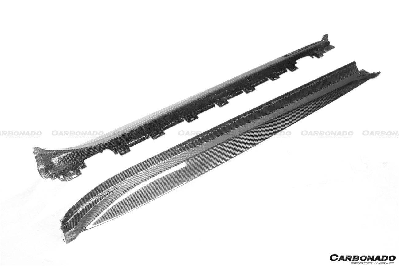 2019-2023 Porsche Taycan 4/4S/GTS/TURBO OD Style DRY Carbon Fiber Side Skirts - Carbonado Aero