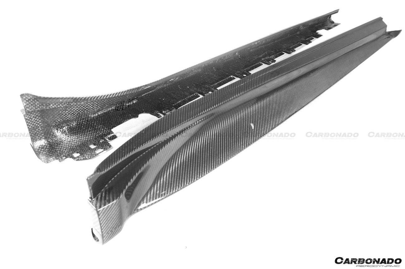 2019-2023 Porsche Taycan 4/4S/GTS/TURBO OD Style DRY Carbon Fiber Side Skirts - Carbonado Aero