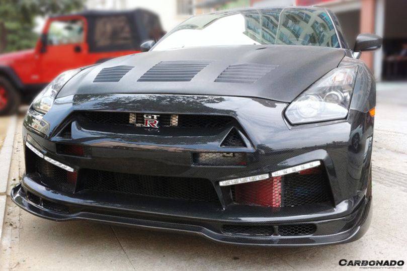 2008-2016 Nissan GTR R35 CBA/DBA LP Style Front Bumper - Carbonado Aero