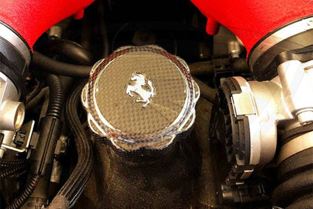 2010-2023 Ferrari (ALL MODELS) Dry Carbon Fiber Oil Cap Cover - Carbonado