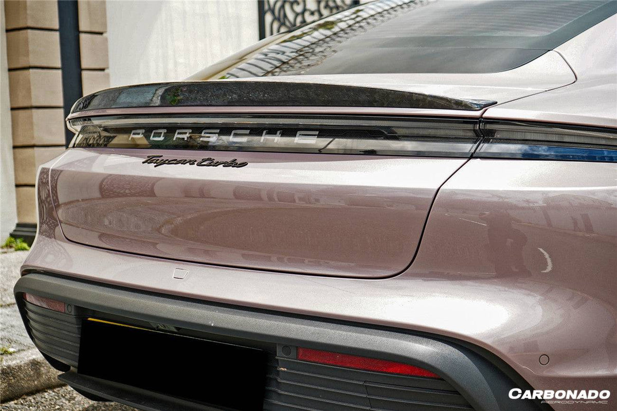 2019-2023 Porsche Taycan 4/4S/GTS/TURBO OD Style DRY Carbon Fiber Trunk Spoiler - Carbonado Aero