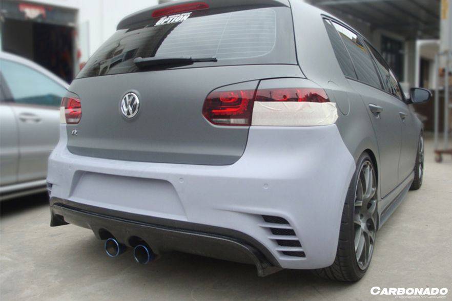 2010-2013 Volkswagen Golf 6 R20 GTI Rz Style Rear Bmper (Mid Exhaust) - Carbonado Aero