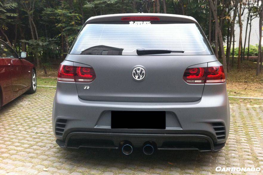 2010-2013 Volkswagen Golf 6 R20 GTI Rz Style Rear Bmper (Mid Exhaust) - Carbonado Aero