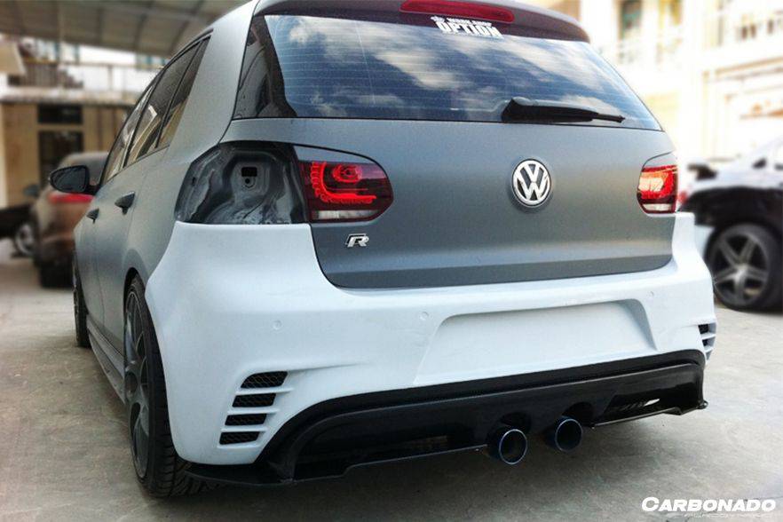 2010-2013 Volkswagen Golf 6 R20 GTI Rz Style Rear Bmper (Mid Exhaust) - Carbonado Aero