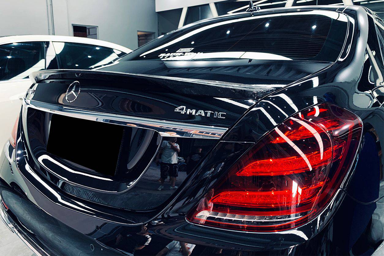 2014-2020 Mercedes Benz S63 S Class W222 Sedan RT Style Carbon Fiber Trunk Spoiler - Carbonado