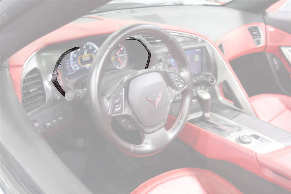 2013-2019 Corvette C7 Z06 Grandsport Dry Carbon Fiber Interior Dashboard Panel Decor Cover Trim - Carbonado
