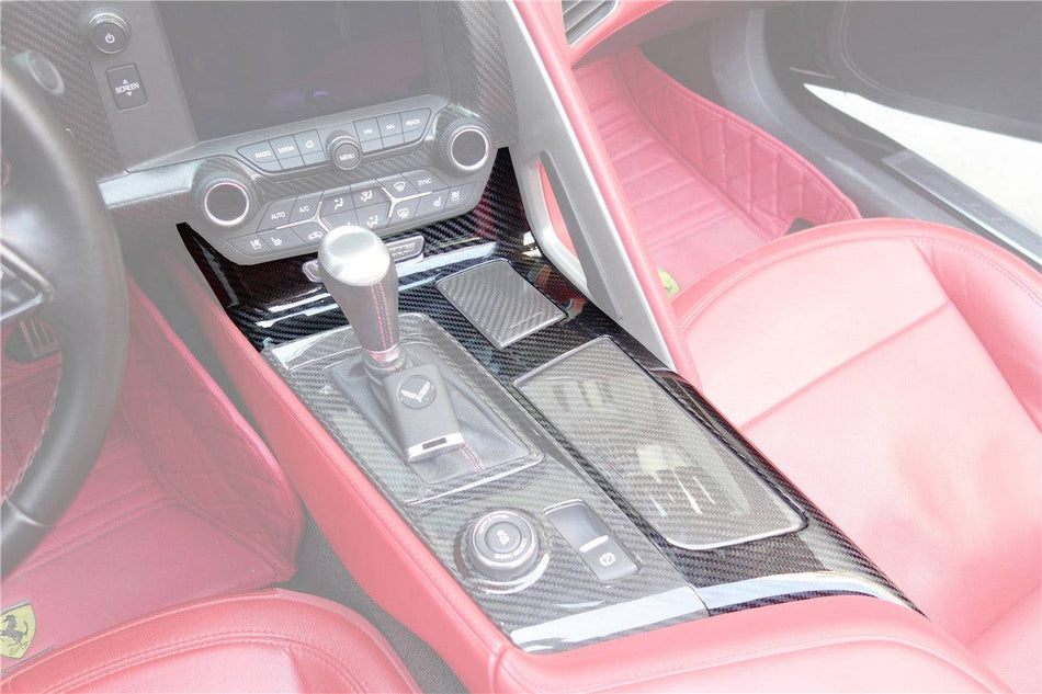 2013-2019 Corvette C7 Z06 Grandsport Dry Carbon Fiber Outside Gears Panel Protective Cover Trim - Carbonado