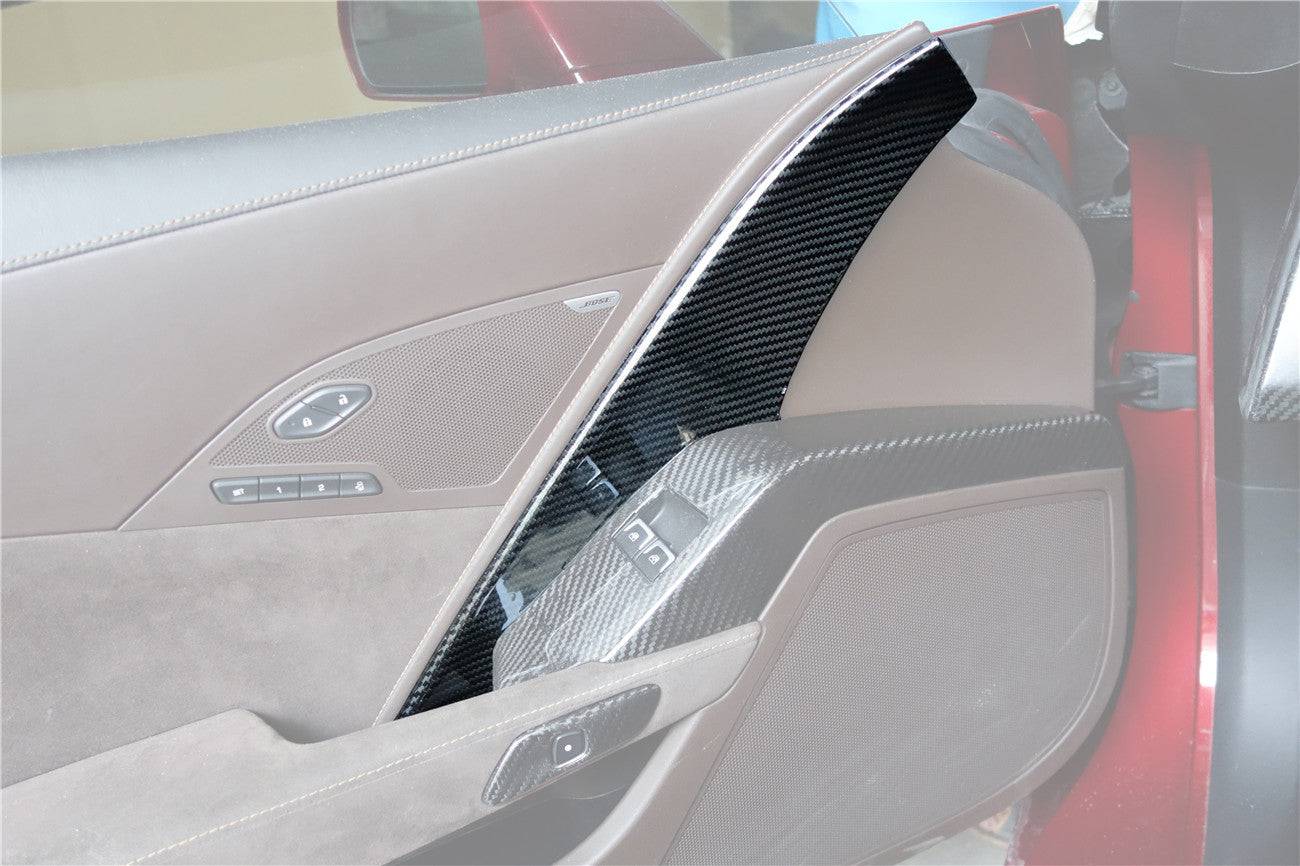 2013-2019 Corvette C7 Z06 Grandsport Dry Carbon Fiber interior Door Panel Cover Trim - Carbonado