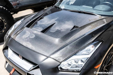 2009-2016 Nissan GTR R35 CBA/DBA LII Style Carbon Fiber Hood - Carbonado Aero