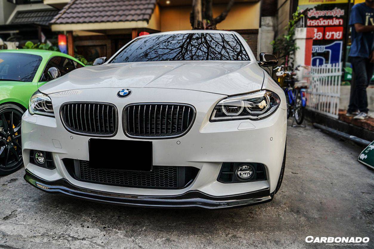 2011-2016 BMW F10 5 Series M-Tech AK Style Carbon Fiber Front Lip - Carbonado Aero