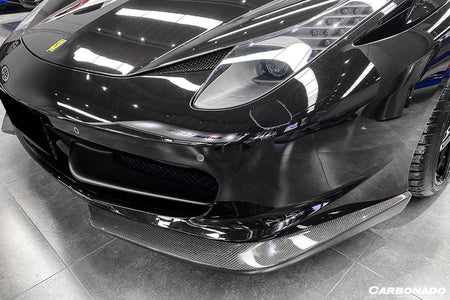 2010-2015 Ferrari F458 Coupe/Spyder AP Style Carbon Fiber Front Lip - Carbonado