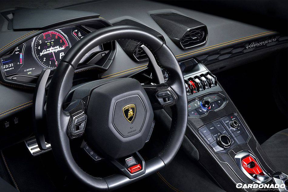 2015-2019 Lamborghini Huracan LP610/LP580 OEM Style Autoclave Carbon Fiber AC Panel Trim - Carbonado