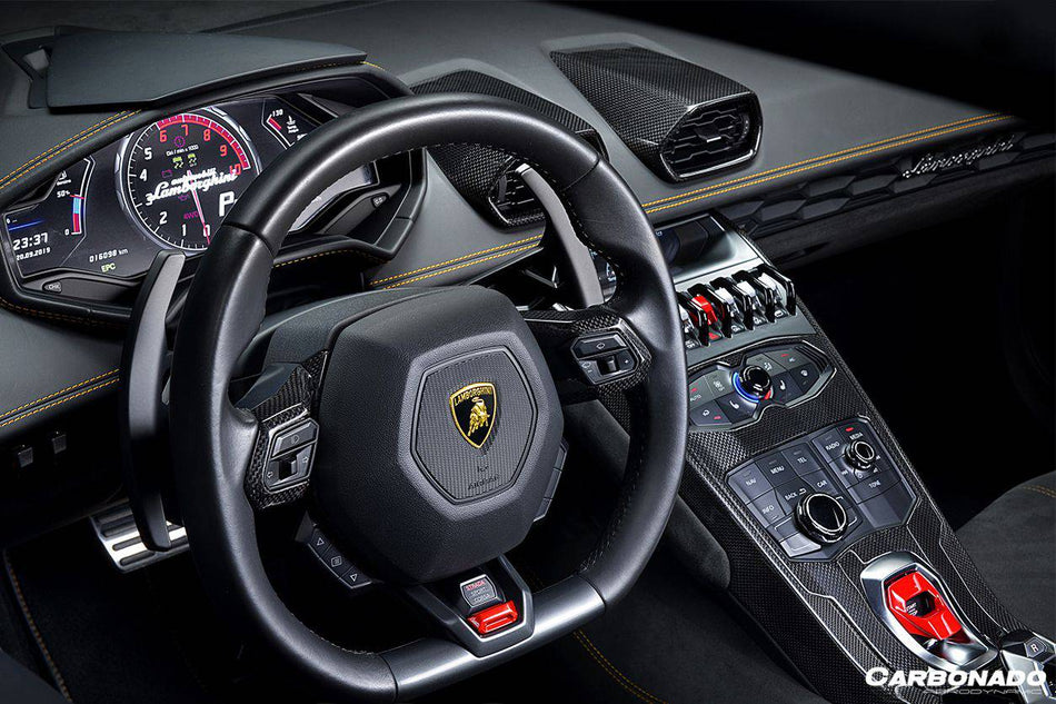 2015-2019 Lamborghini Huracan LP610/LP580 OEM Style Autoclave Carbon Fiber Center Steering Wheel Trim