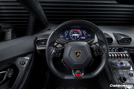 2015-2019 Lamborghini Huracan LP610 & LP580 OEM Style Autoclave Carbon Fiber Center Steering Wheel Trim - Carbonado