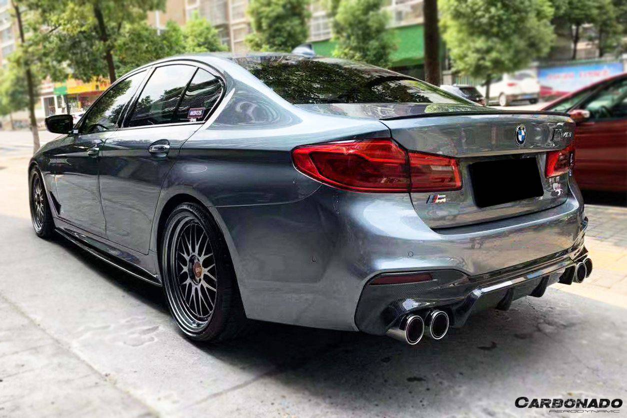 2017-2019 BMW 5 Series G30 G38 M-TECH ECC Style Carbon Fiber Rear Lip - Carbonado Aero