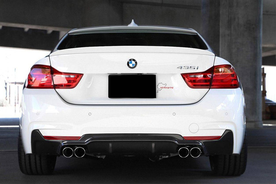 2013-2020 BMW 4 Series F32 F33 F36 3D Style Carbon Fiber Rear Qual Exhaust Diffuser (For M-Tech Only ) - Carbonado