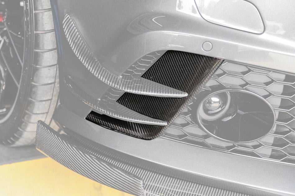 2013-2018 Audi RS6 C7 Avant BS Style Carbon Fiber Front Bumper Vent Caps - Carbonado