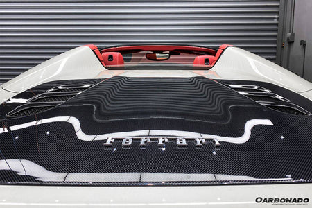 2010-2015 Ferrari 458 Spyder Style Double Carbon Fiber Engien Hood Trunk - Carbonado Aero