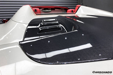 2010-2015 Ferrari 458 Spyder Style Double Carbon Fiber Engien Hood Trunk - Carbonado Aero