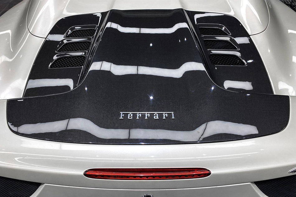 2010-2015 Ferrari 458 Spyder Style Double Carbon Fiber Engien Hood Trunk - Carbonado