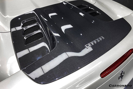 2010-2015 Ferrari 458 Spyder Style Double Carbon Fiber Engien Hood Trunk - Carbonado Aero