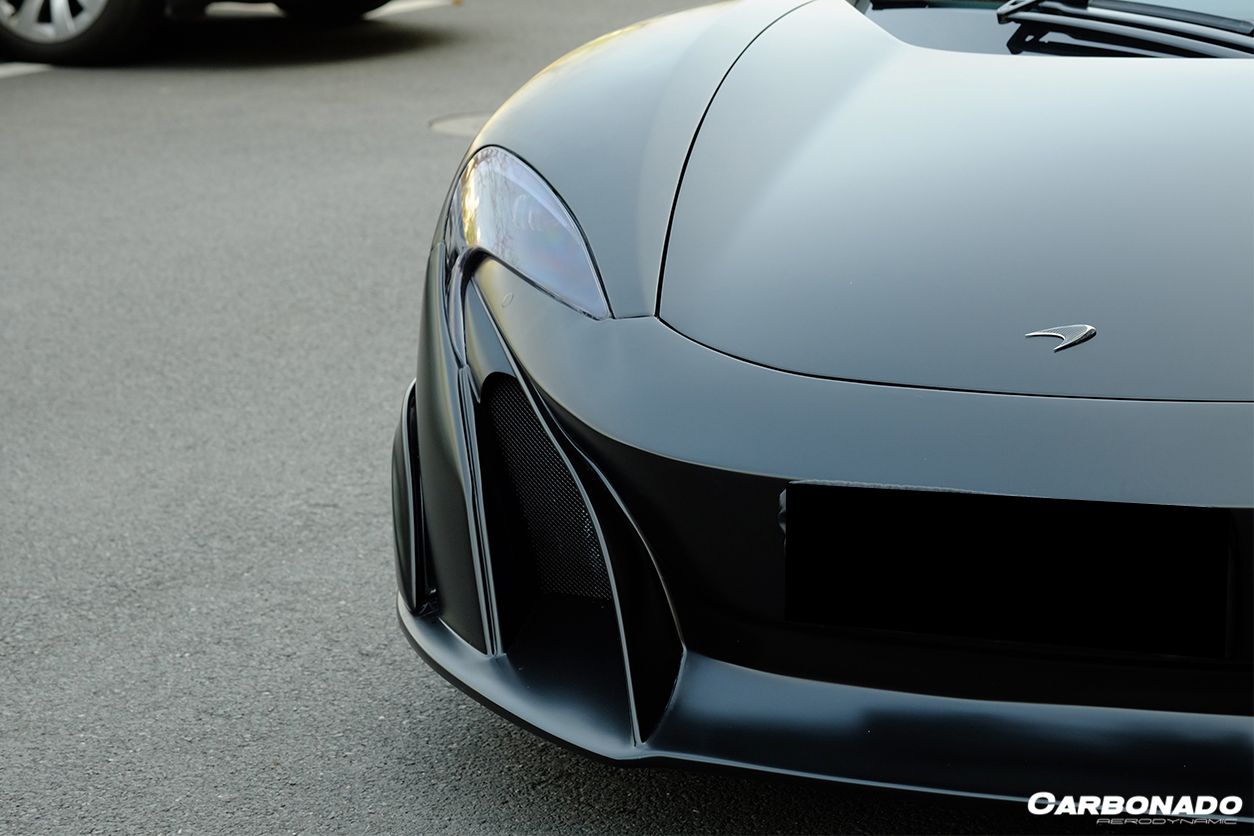 2011-2014 McLaren MP4 12C 675LT Style Part Carbon Fiber Front Bumper And Fender - Carbonado Aero