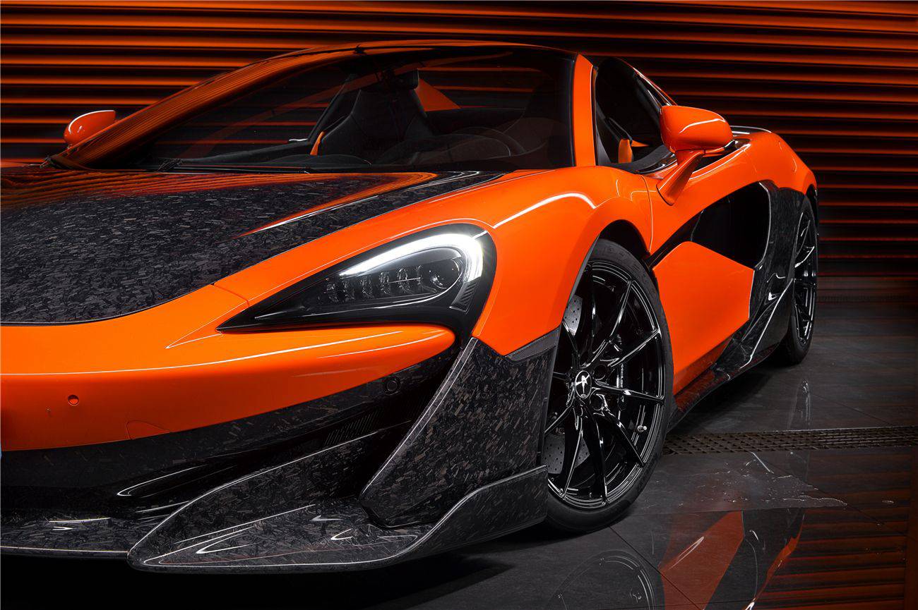 2018-2021 McLaren 600LT Carbon Fiber Front Bumper Side Splitter - Carbonado