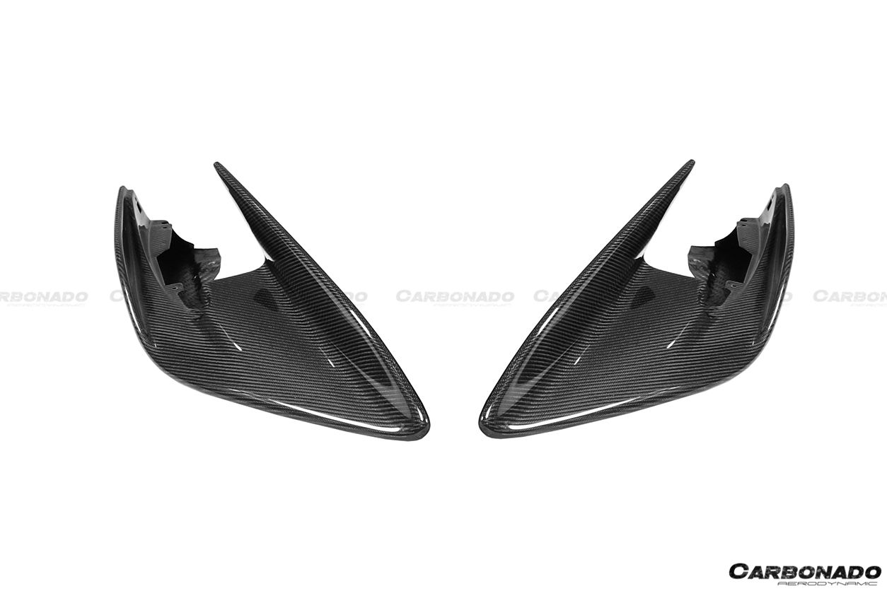 2018-2021 McLaren 600LT Carbon Fiber Front Bumper Side Splitter - Carbonado Aero