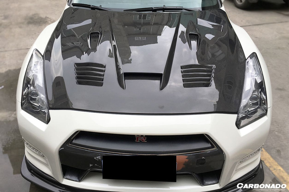 2008-2016 Nissan GTR R35 CBA/DBA GTC Style Carbon Fiber Hood - Carbonado Aero