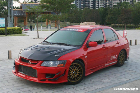 2003-2006 Mitsubishi Evo 7/8/9 VTX Style Carbon Fiber Hood - Carbonado Aero