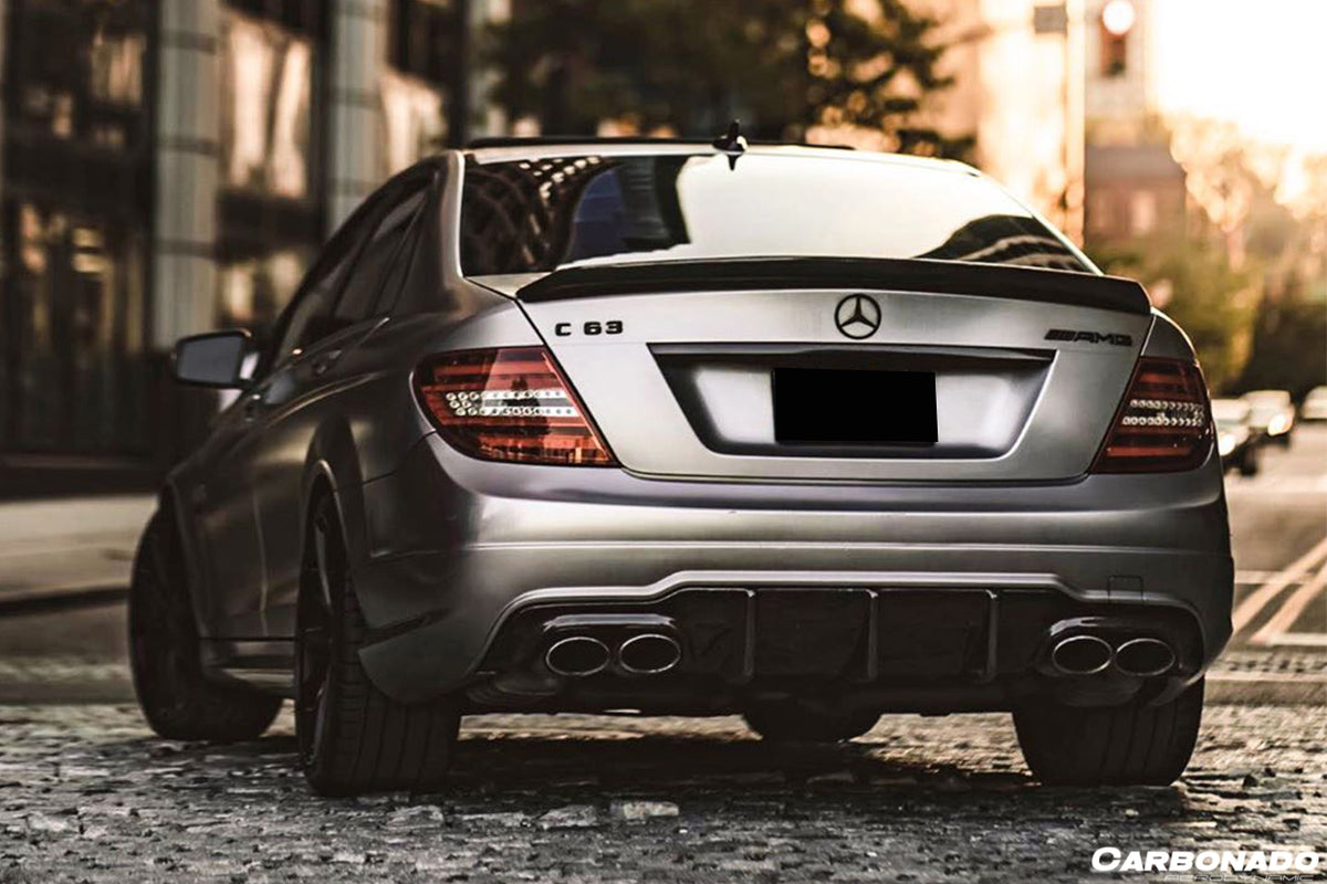 2012-2014 Mercedes Benz W204 C63 AMG RZ Style Carbon Fiber Rear Lip ...