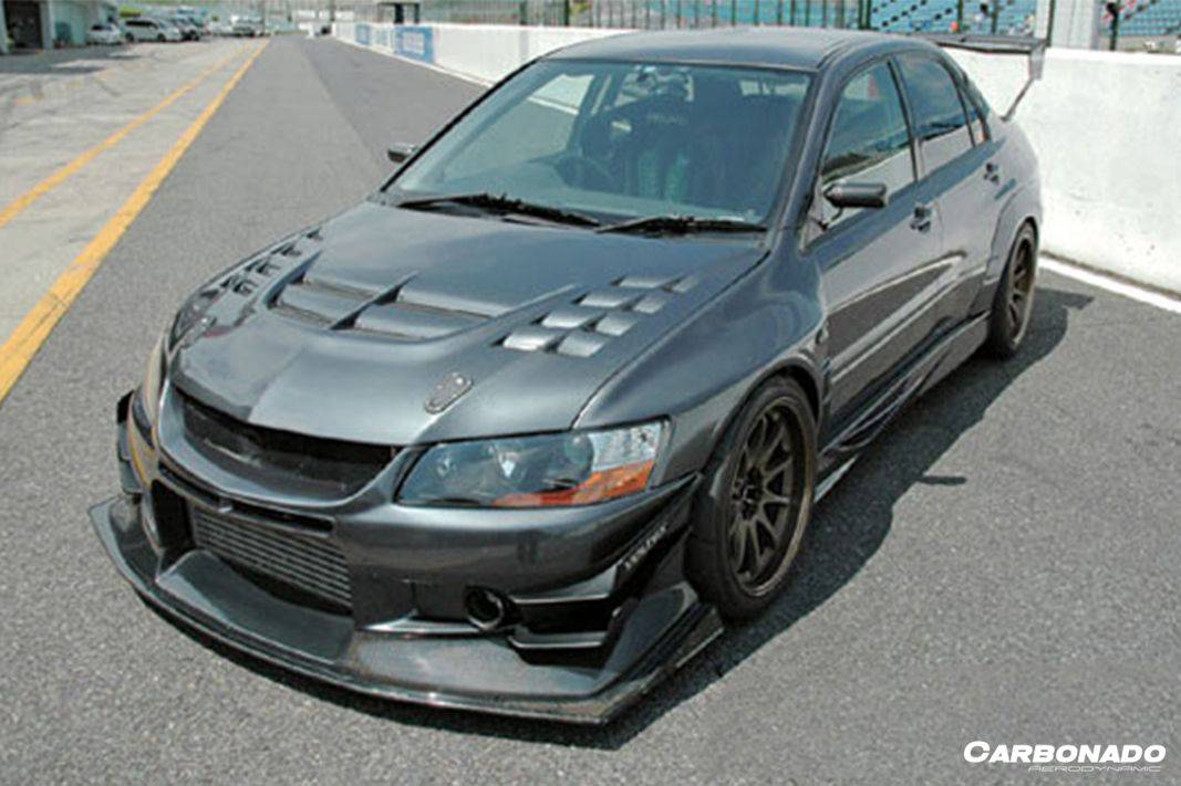 2003-2006 Mitsubishi Evo 7/8/9 VTX Style Carbon Fiber Hood - Carbonado Aero