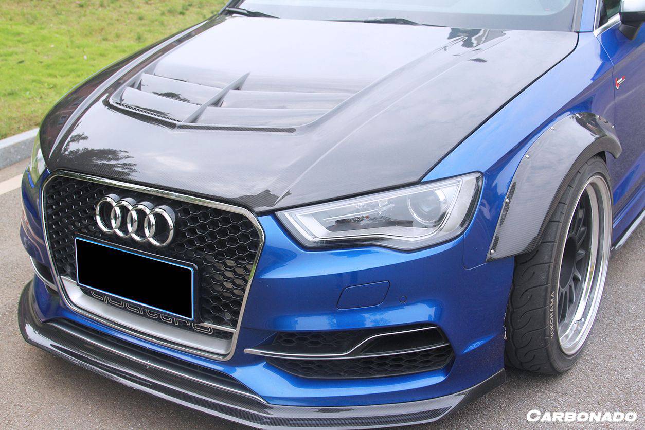 2013-2020 Audi RS3 S3 A3 Sedan BKSS Style Carbon Fiber Hood - Carbonado