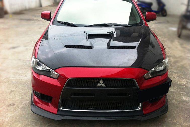 2008-2016 Mitsubishi Evolution 10 BS Style Carbon Fiber Hood - Carbonado