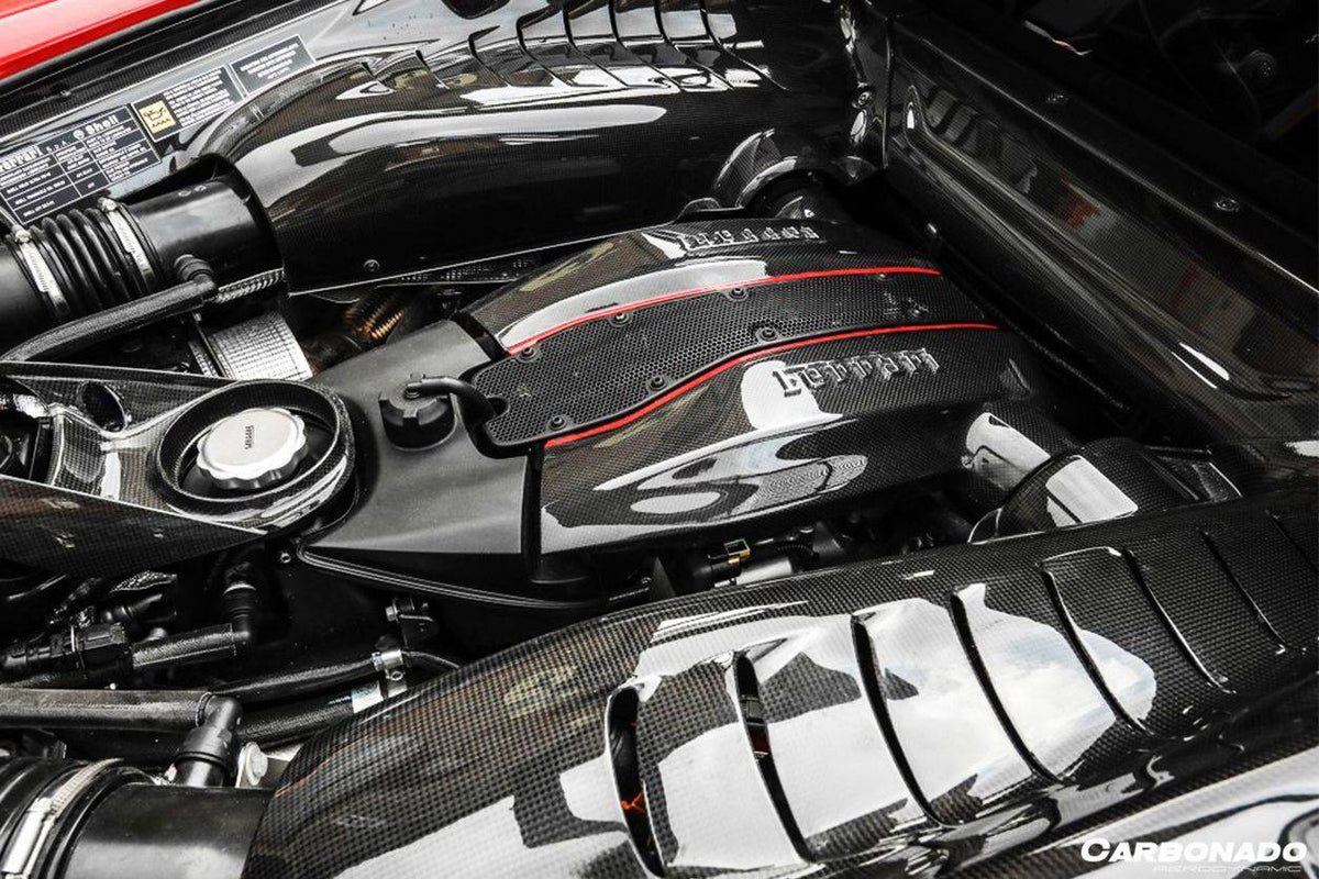 2015-2023 Ferrari 488 GTB/488 PISTA/F8 Dry Carbon Fiber Inner Underscreen panel Replacemnt - Carbonado Aero