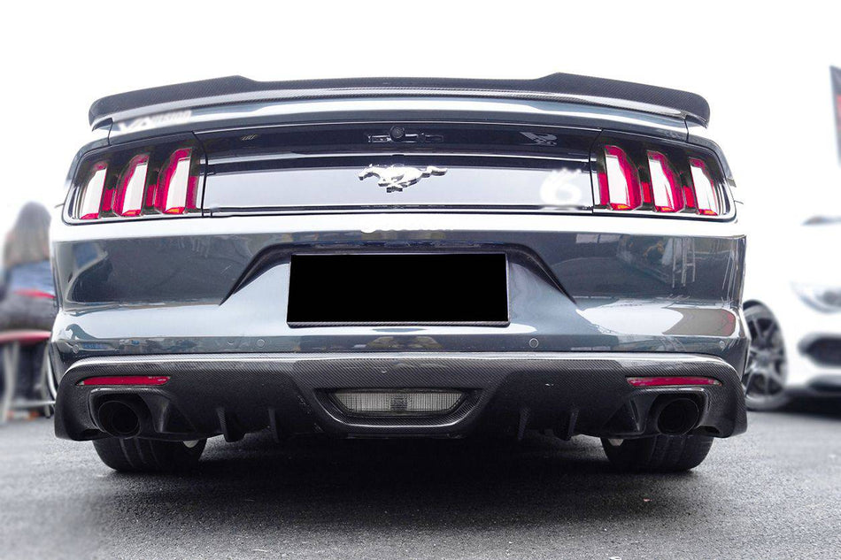 2014-2017 Ford Mustang Rsh Style Carbon Fiber Rear Lip - Carbonado