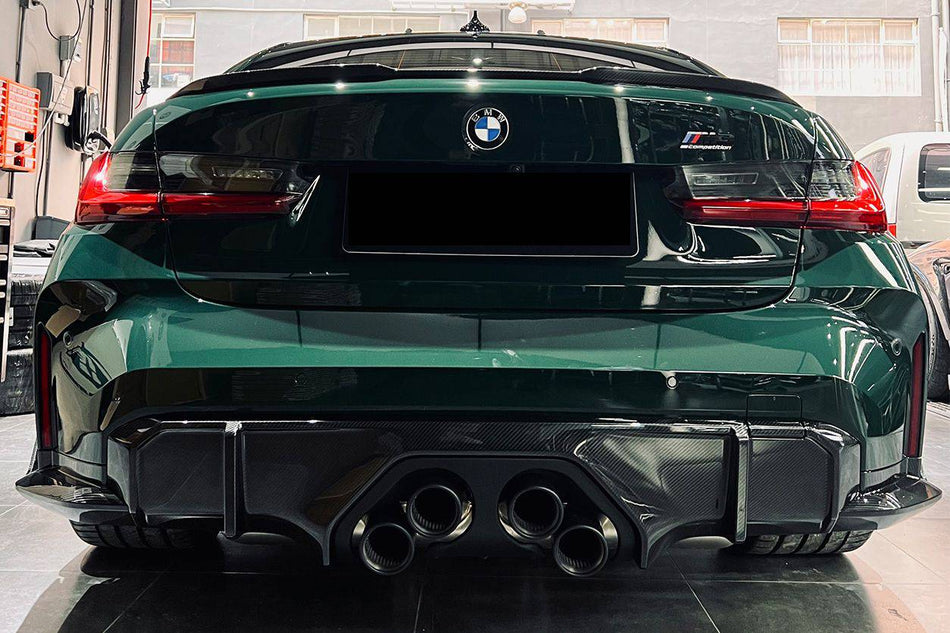 2021-UP BMW M4 G82 & G83 MP Style Carbon Fiber Middle Rear Lip with Caps - Carbonado