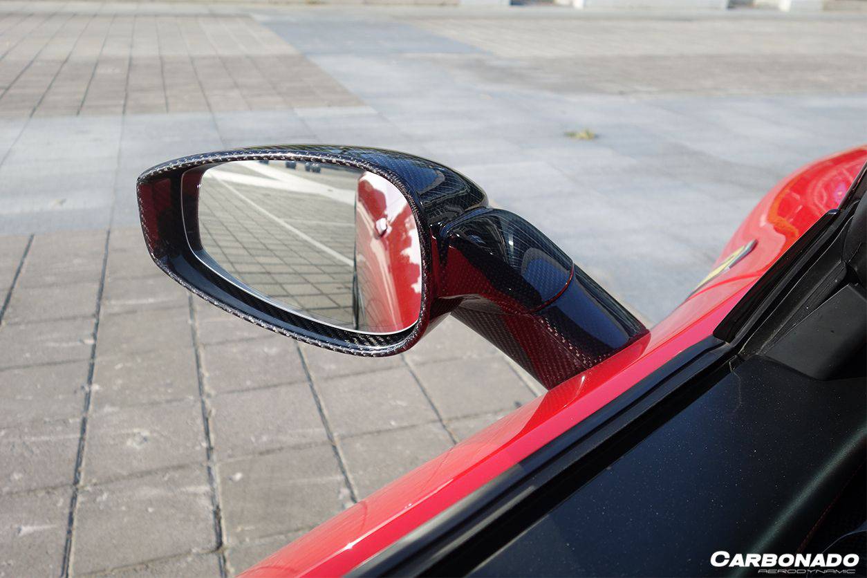 2010-2015 Ferrari 458 Coupe Spyder Speciale OE Style DRY Carbon Fiber Mirror Housing - Carbonado Aero