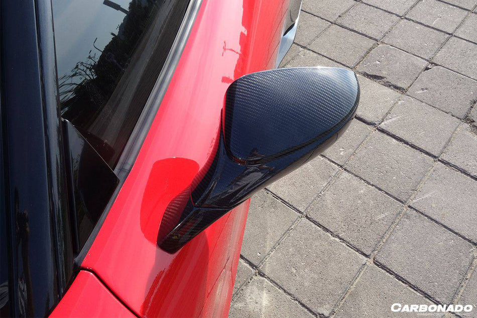 2010-2015 Ferrari 458 Coupe Spyder Speciale OE Style DRY Carbon Fiber Mirror Housing - Carbonado