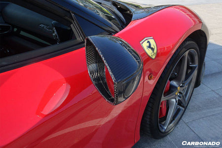 2010-2015 Ferrari 458 Coupe Spyder Speciale OE Style DRY Carbon Fiber Mirror Housing - Carbonado