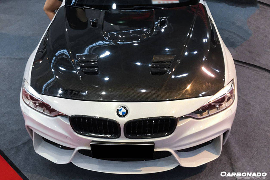 2013-2019 BMW 3 Series F30 F35 VRS Style Carbon Fiber Hood - Carbonado