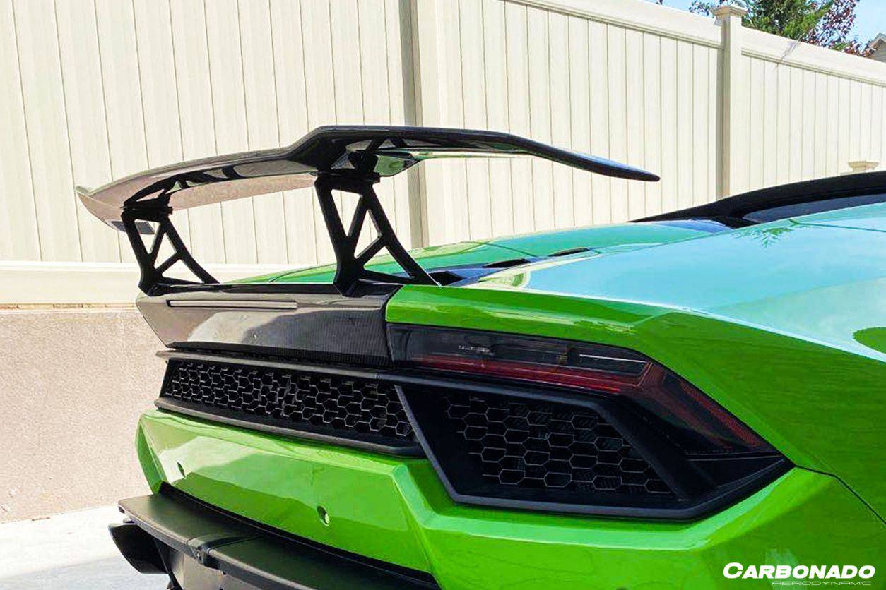 2015-2020 Lamborghini Huracan EVO LP610/LP580 VRS Style Carbon Fiber Trunk Spoiler w/Base - Carbonado Aero