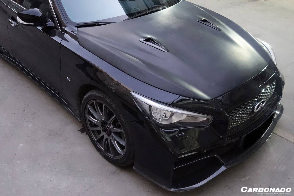 2014-2017 Infiniti Q50 Sedan EAU ROUGE Style Hood - Carbonado Aero