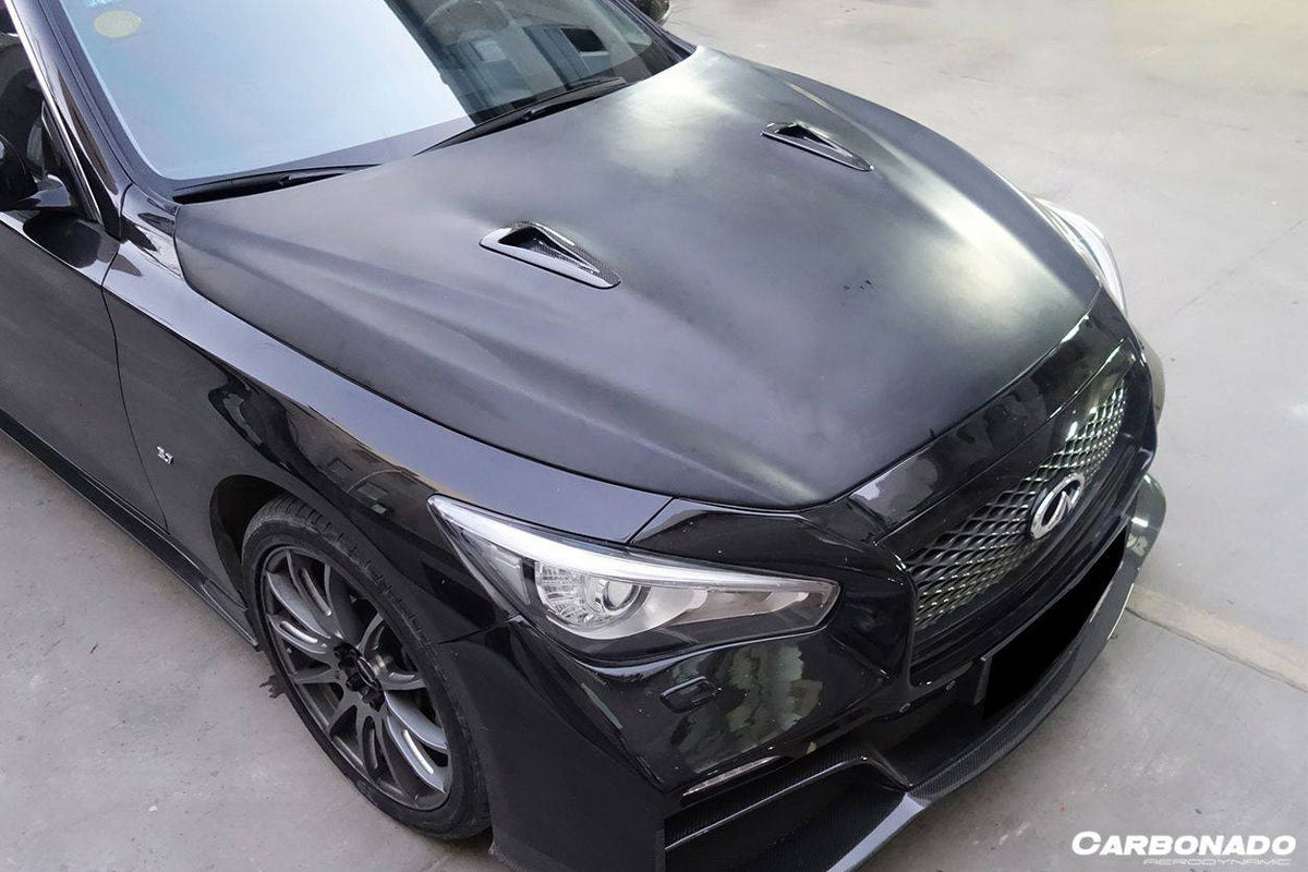 2014-2017 Infiniti Q50 Sedan EAU ROUGE Style Hood - Carbonado Aero